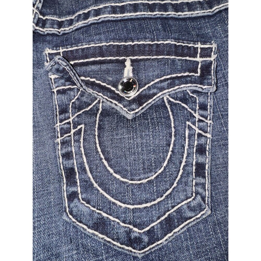 True Religion Womens Distressed Bootcut Jeans Size 28 Made In USA - Picture 11 of 14